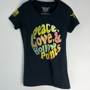 Peace Love & Hollow Points Ladies Shirt Size Medium